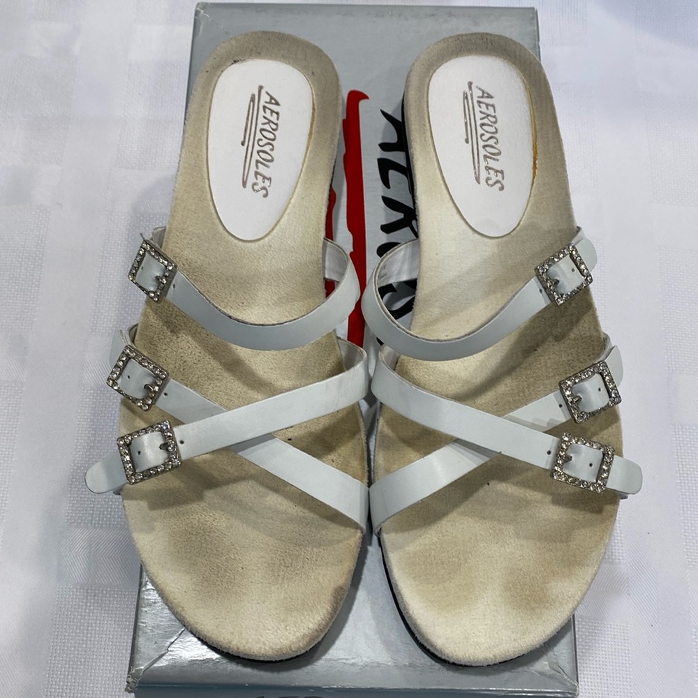 Aerosoles Discette Sandal, White, 7M